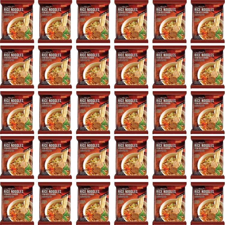KARTON Tajska Zupka Błyskawiczna Makaron Ryżowy Instant Wołowina 30x55g MAMA