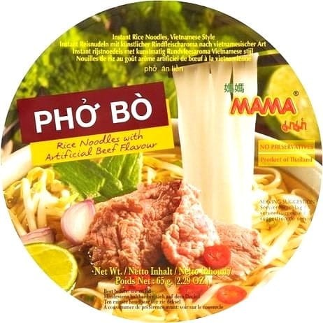 KARTON Tajska Zupka Błyskawiczna Makaron Ryżowy Instant Wołowina Pho Bo Cup 12x65g MAMA