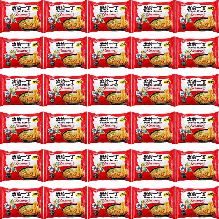 KARTON Japońska Zupka Błyskawiczna Makaron Instant Demae Ramen Sezam 30x100g NISSIN
