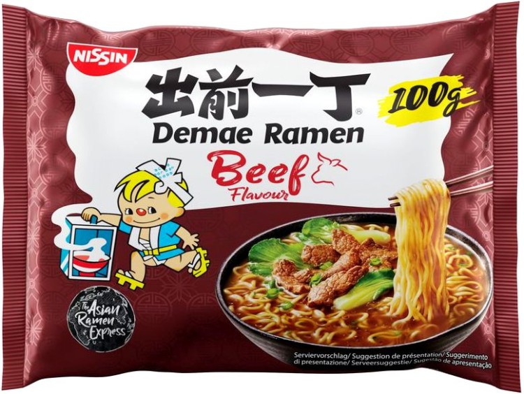 KARTON Japońska Zupka Błyskawiczna Makaron Instant Demae Ramen Wołowina 30x100g NISSIN