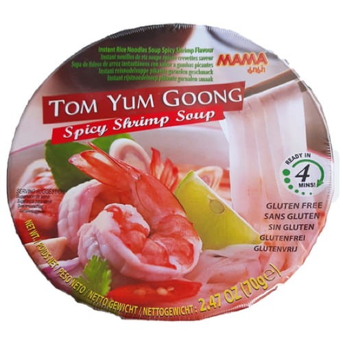 Tajska Zupka Błyskawiczna Makaron Ryżowy Instant Krewetki Tom Yum Cup 70g MAMA