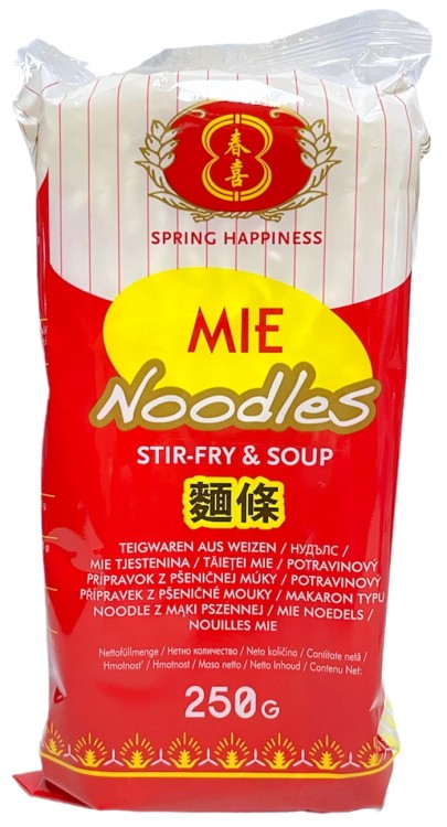 Chiński Makaron Mie Błyskawiczny Instant Do Woka Stir-Fry 4 Minuty 250g SPRING HAPPINESS