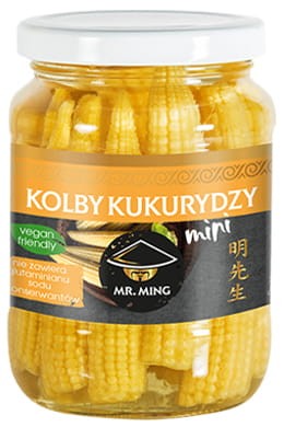 Mini Kolby Kukurydzy Młoda Kukurydza w Słoiku Do Zup Sałatek i Potraw z Woka  340g MR. MING