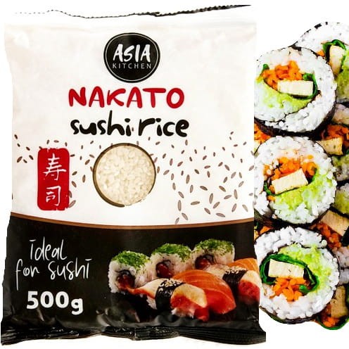 Ryż Do Sushi Okrągłe Ziarno Idealnie Kleisty Nakato 500g ASIA KITCHEN
