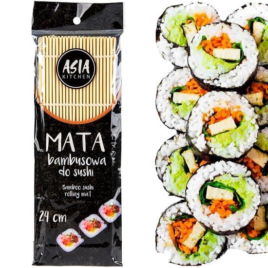 Mata Bambusowa Do Zawijania Zwijania Przygotowania Rollowania Sushi 24x24cm ASIA KITCHEN