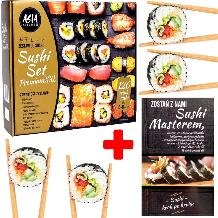 Zestaw Do Przygotowania Sushi Gold Premium XXL Na Prezent ASIA KITCHEN