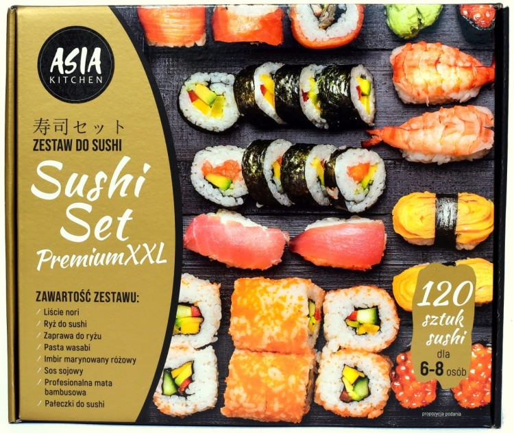 Zestaw Do Robienia Sushi Premium XXL ASIA KITCHEN + Sushi ROLLER Pomysł Na Prezent