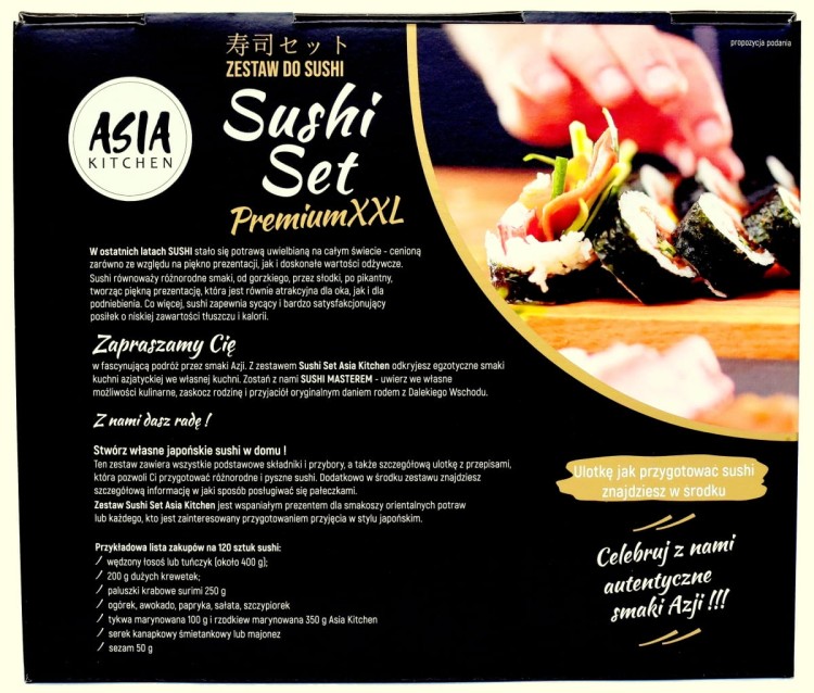 Zestaw Do Robienia Sushi Premium XXL ASIA KITCHEN + Sushi ROLLER Pomysł Na Prezent