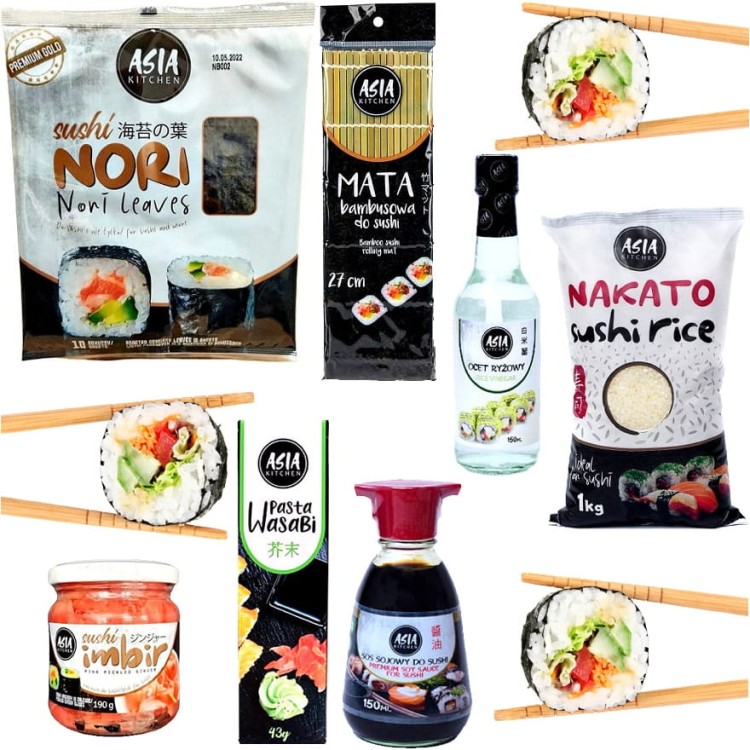 Zestaw Składników Do Przygotowania Sushi Dla Początkujących 7 Produktów - Rozmiar S