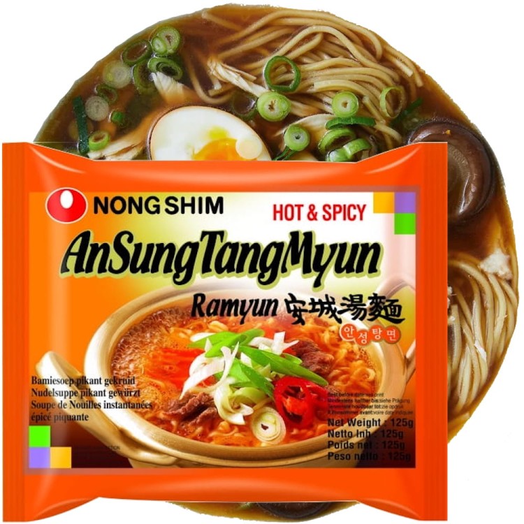 Koreańska Zupka Błyskawiczna Instant AnSung Ramyun Ostra 125g NONGSHIM