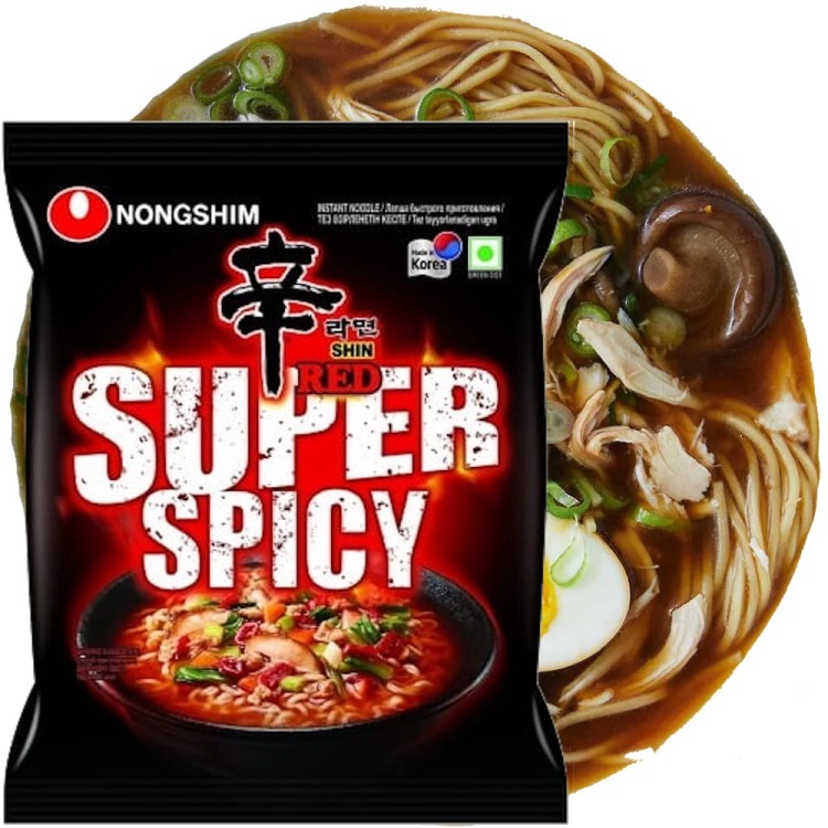 Koreańska Zupka Błyskawiczna Instant Ostra Shin Ramyun Red Hot 120g NONGSHIM