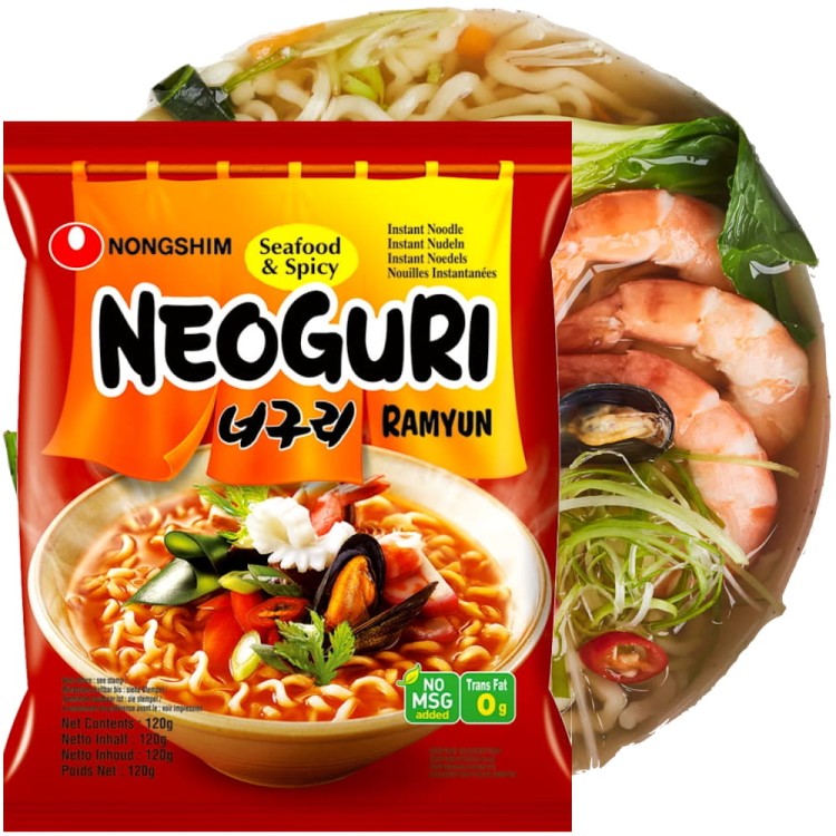 Koreańska Zupka Makaron Instant Neoguri Owoce Morza Spicy Ostra 120g NONGSHIM