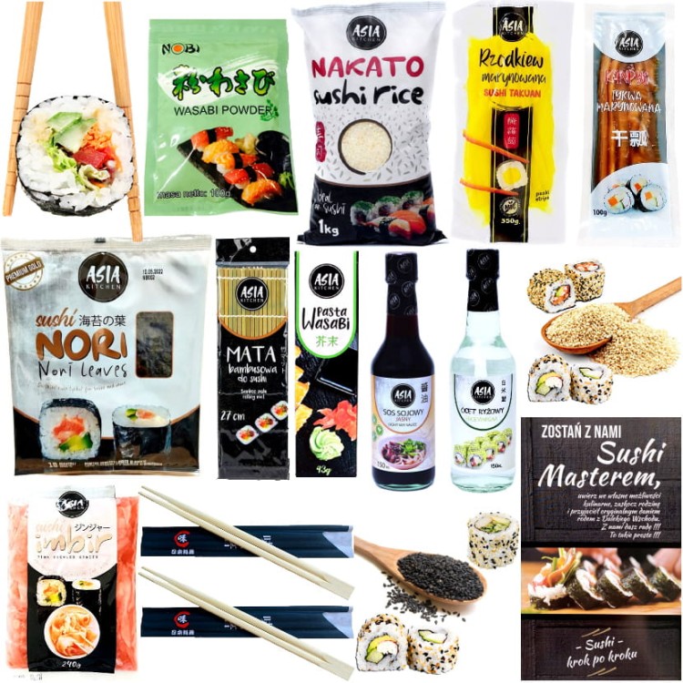 Zestaw Do Sushi XL 14 Produktów NA PREZENT !