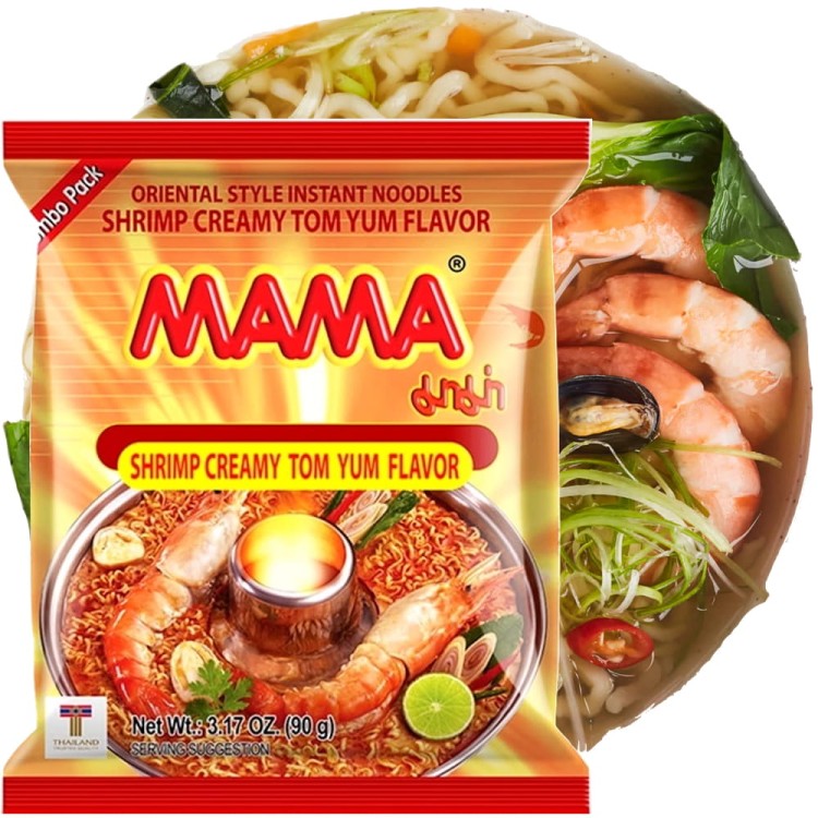 Tajska Zupka Błyskawiczna Makaron Instant Krewetki Kremowe Tom Yum 55g MAMA