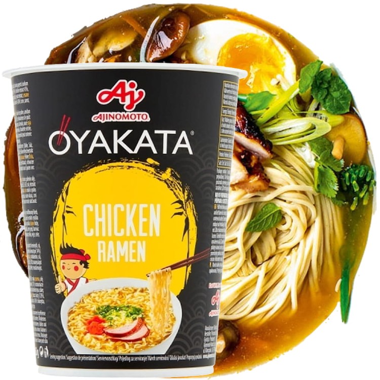Azjatycka Zupka Błyskawiczna Instant Ramen Kurczak Kubek Cup 63g OYAKATA