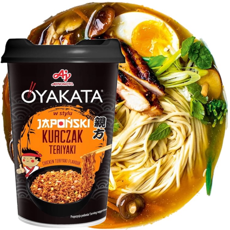 Azjatycka Zupka Błyskawiczna Makaron Instant Kurczak Teriyaki Kubek Cup 96g OYAKATA