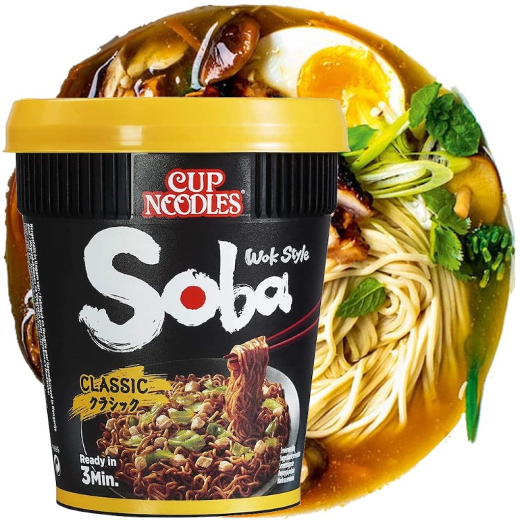 Japońska Zupka Błyskawiczna Makaron Instant Ramen Classic Soba Kubek Cup 90g NISSIN