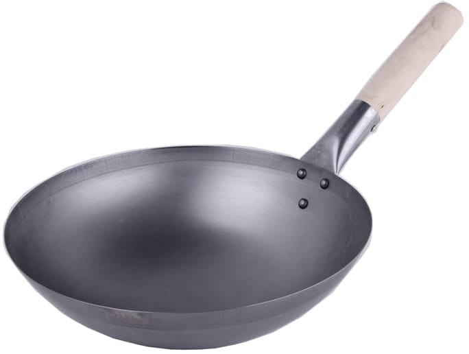 Chińska Duża Patelnia Wok Stal Węglowa OKRĄGŁE DNO Średnica 15 Cali 38cm EMRO AZIATICA