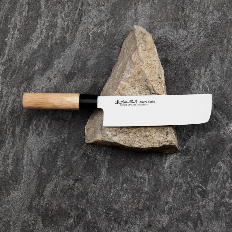 Satake Misaki Japoński Ostry Nóż Kuchenny Nakiri Tasak Do Siekania 16cm