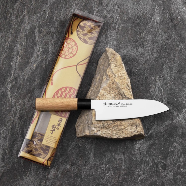 Satake Misaki Japoński Ostry Nóż Kuchenny Santoku Do Warzyw 56-58 HRC 17cm
