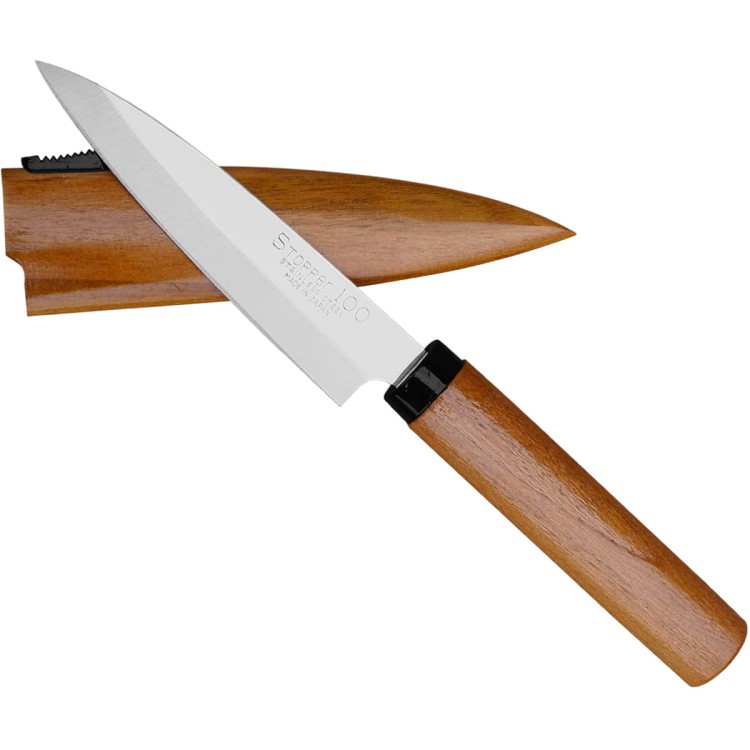 Satake Japoński Nożyk Nóż Do Owoców i Warzyw w Drewnianej Pochwie 9,5cm