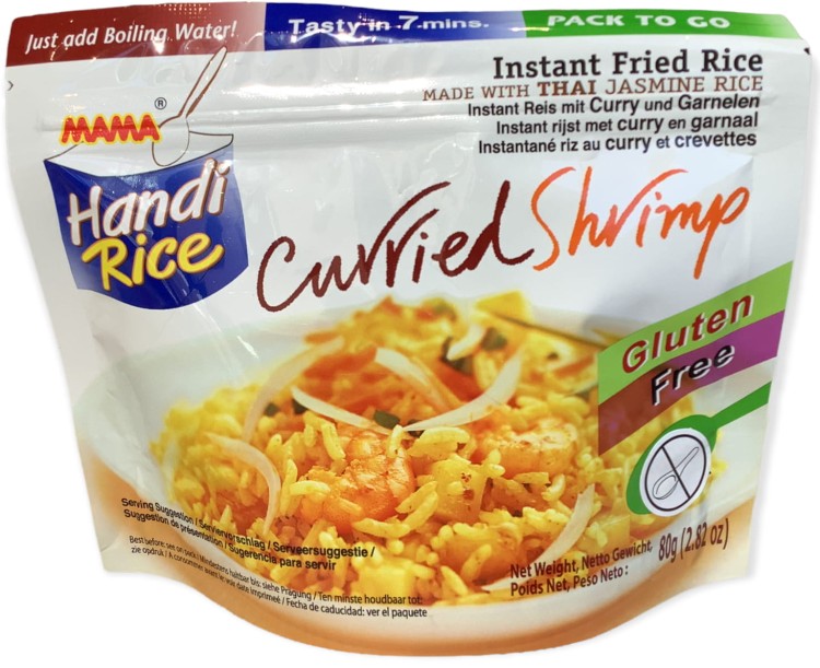 Błyskawiczny Smażony Ryż Instant Curry z Krewetkami Curried Shrimp 80g MAMA