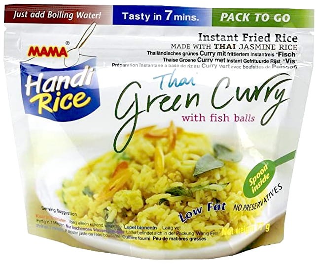 Błyskawiczny Smażony Ryż Instant Zielone Curry z Rybą Green Curry 80g MAMA