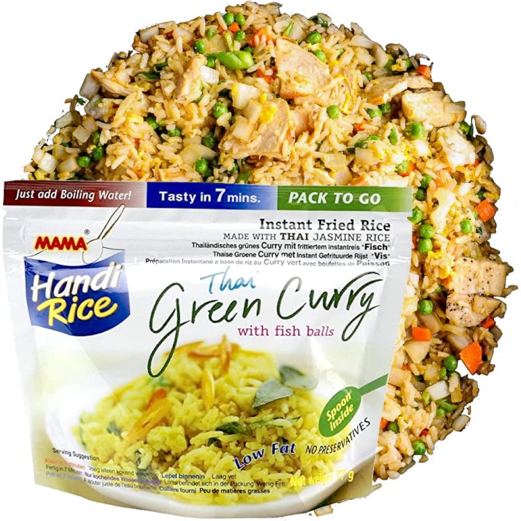 Błyskawiczny Smażony Ryż Instant Zielone Curry z Rybą Green Curry 80g MAMA
