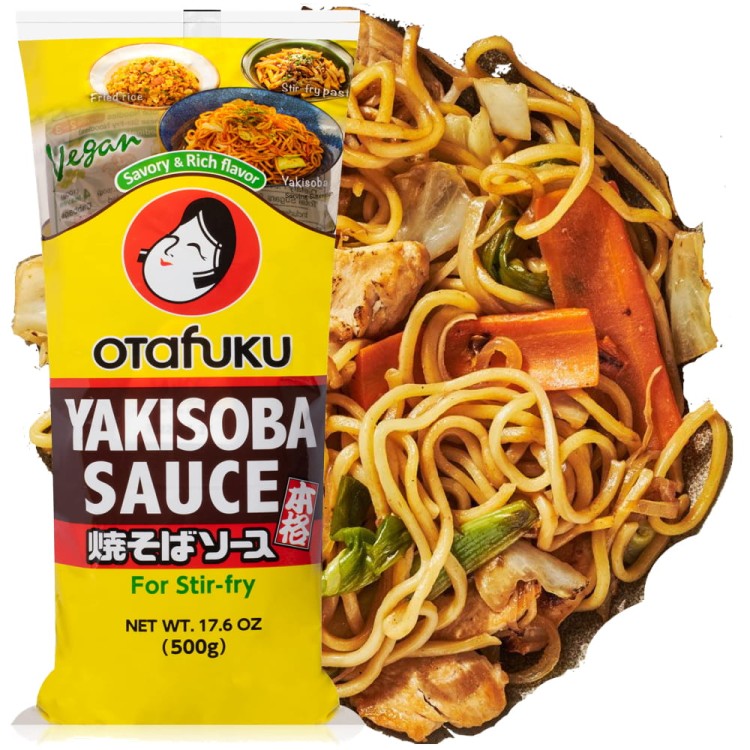 Japoński Gęsty Sos Do Makaronu YAKISOBA Vegan Do Stir-Fry 300g OTAFUKU