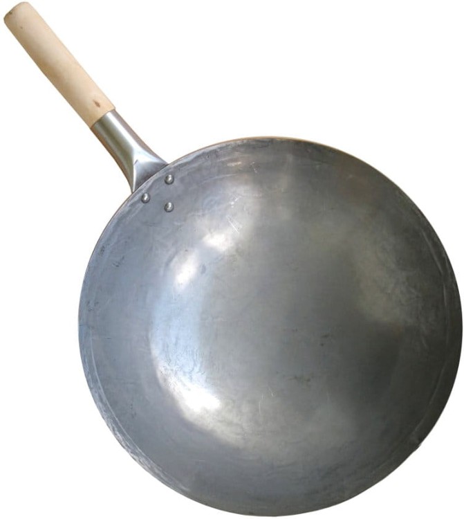 Patelnia Chiński Wok RĘCZNIE KUTY Stal Węglowa Średnica 15 Cali 38cm PROORIENT