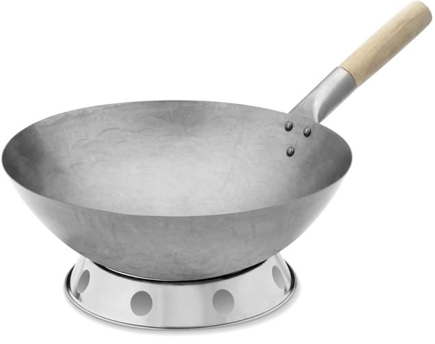 Patelnia Chiński Wok RĘCZNIE KUTY Stal Węglowa Średnica 16 Cali 40,5cm PROORIENT