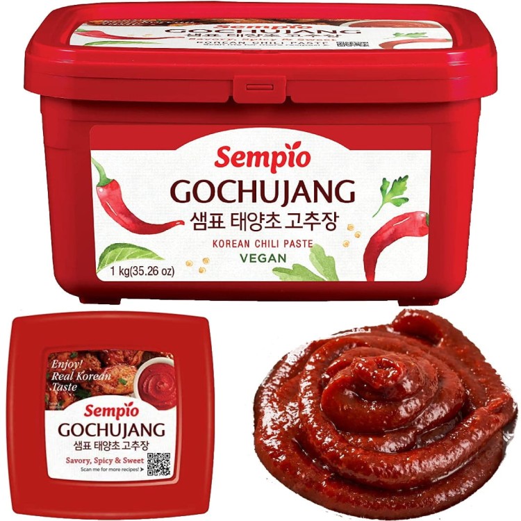 Koreańska Ostra Gęsta Pasta Chili Gochujang Korean Paste VEGAN 1kg SEMPIO