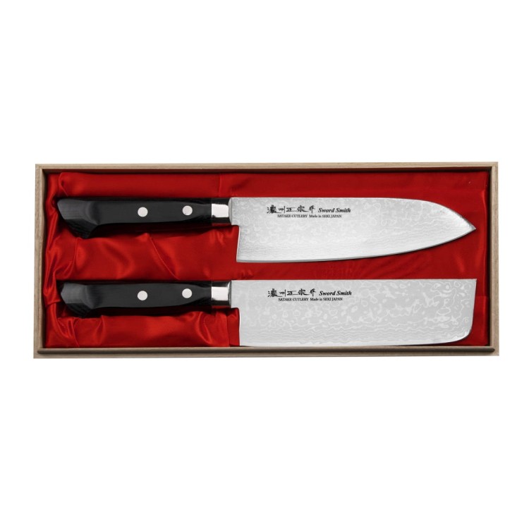 Satake Unique Sai VG-10 Zestaw 2 Noży Santoku 17cm i Nakiri 17cm