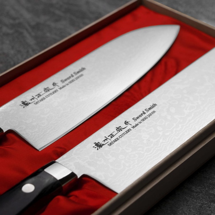 Satake Unique Sai VG-10 Zestaw 2 Noży Santoku 17cm i Nakiri 17cm