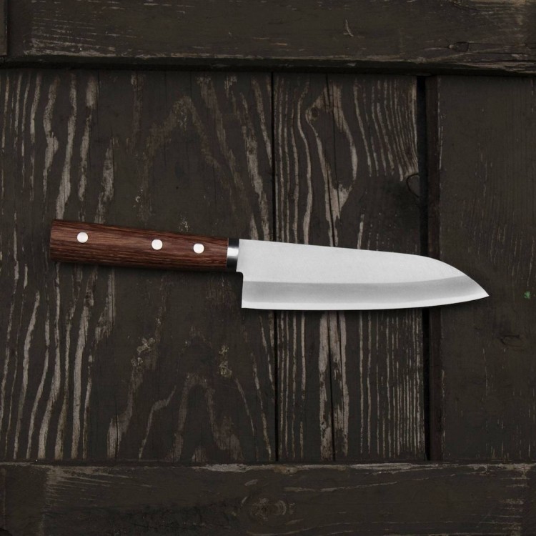 Kanetsune 2000 Shirogami#2/SS Japoński Nóż Santoku 16,5cm