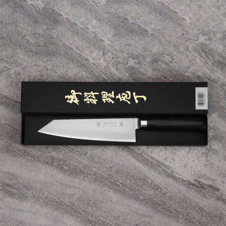 Tamahagane Tsubame Black VG-5 Japoński Nóż Kuchenny Kengata 61HRC 19,5cm