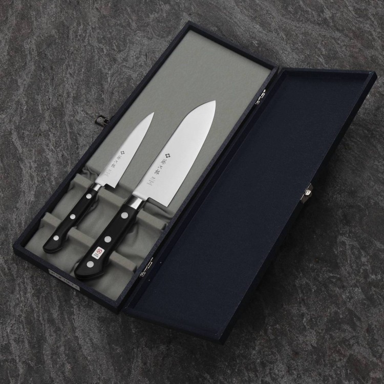 Zestaw 2 Noży Tojiro Classic VG-10 Japoński Nóż Uniwersalny 12cm i Santoku 17cm