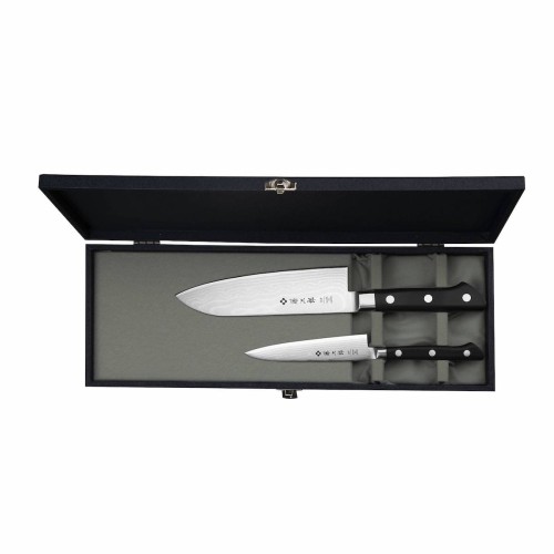 Tojiro Classic Damascus VG-10 Japoński Zestaw 2 Noży Nóż Uniwersalny 12cm i Santoku 17cm w Etui