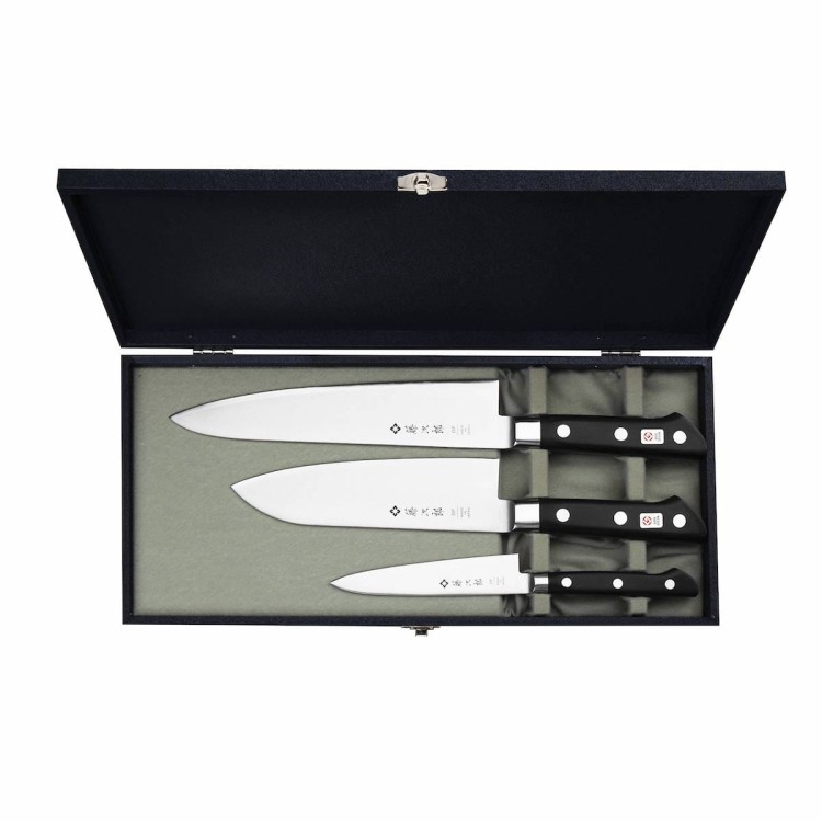 Zestaw 3 Noży Tojiro DP3 Uniwersalny 12cm + Szefa Kuchni 21cm + Santoku 17cm