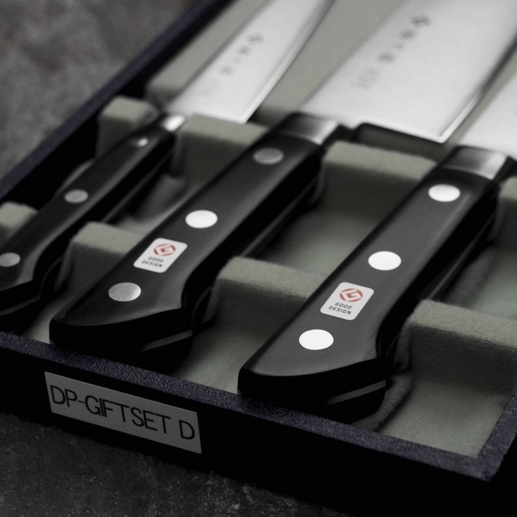 Zestaw 3 Noży Tojiro DP3 Uniwersalny 12cm + Szefa Kuchni 21cm + Santoku 17cm
