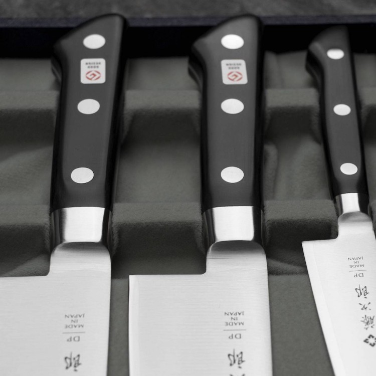 Zestaw 3 Noży Tojiro DP3 Uniwersalny 12cm + Szefa Kuchni 21cm + Santoku 17cm