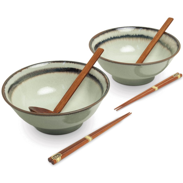 Zestaw Miseczki Chochelki i Pałeczki Do Zupy i Makaronu Ramen Motyw WASABI EDO JAPAN