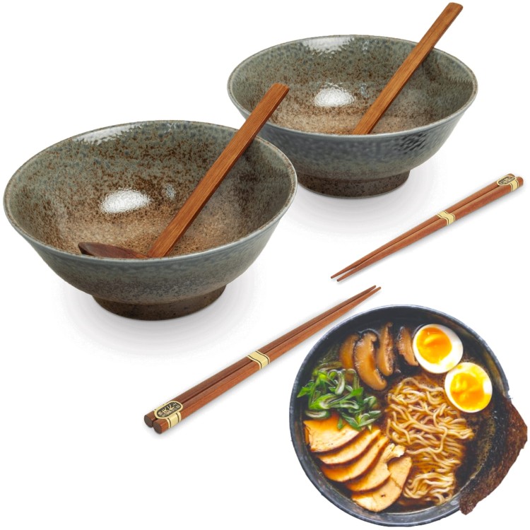Zestaw Miseczki Chochelki i Pałeczki Do Zupy i Makaronu Ramen Motyw KI EDO JAPAN