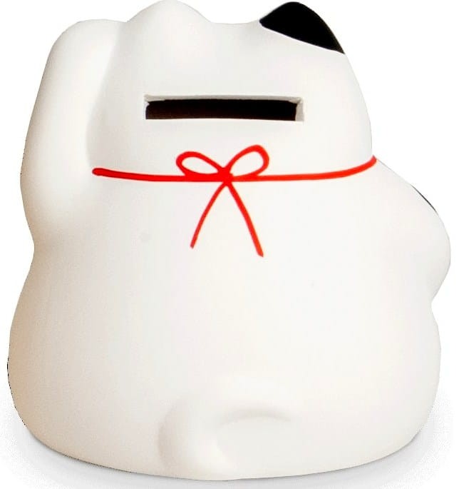 Skarbonka Figurka Japoński Biały Kot Szczęścia Maneki Neko EMRO AZIATICA