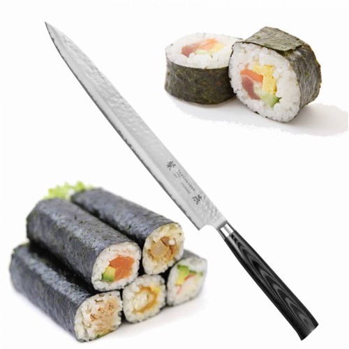 Tamahagane Tsubame Black VG-5 Japoński Nóż Kuchenny Sashimi Do Sushi 61HRC 27cm