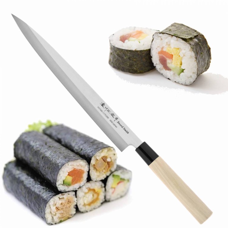 Satake S/D 420J2 Leworęczny Japoński Nóż Sashimi Yanagiba Do Sushi 27cm