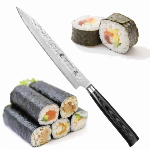 Tamahagane Tsubame Black VG-5 Japoński Nóż Kuchenny Sashimi Do Sushi 61HRC 21cm