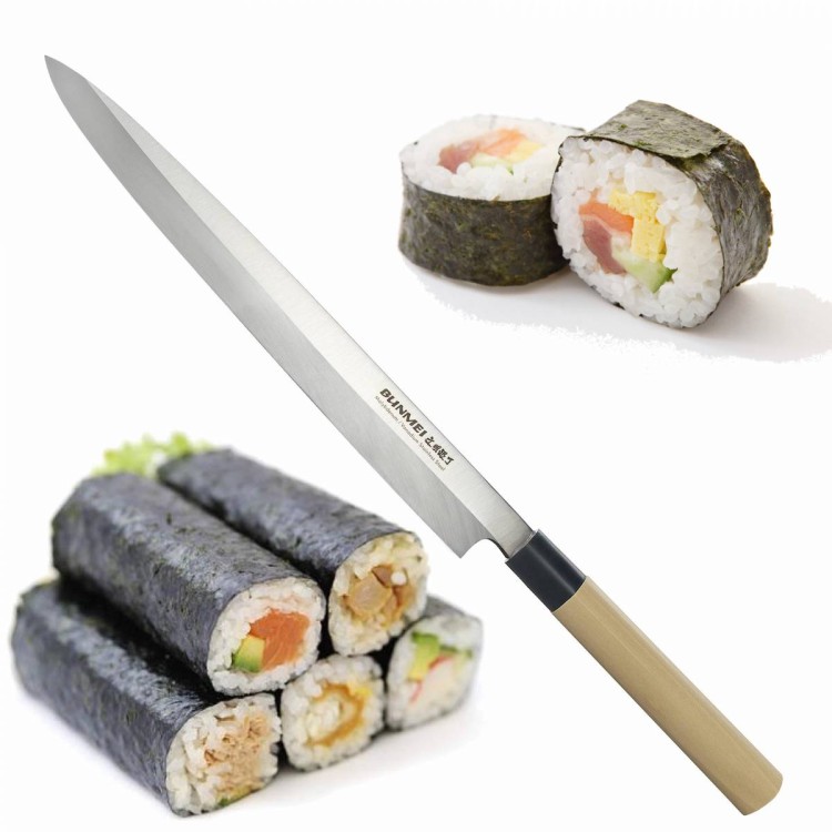 Bunmei Japoński Ostry Nóż Kuchenny Yanagi Sashimi Do Sushi Filetowania 30cm