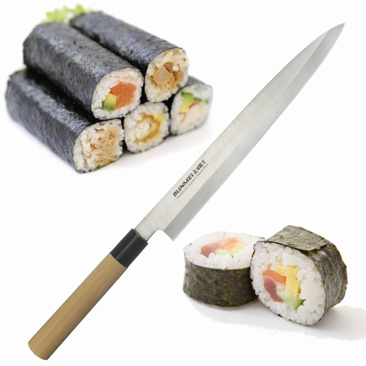 Bunmei Japoński Ostry Nóż Kuchenny Yanagi Sashimi Do Sushi Filetowania 27cm