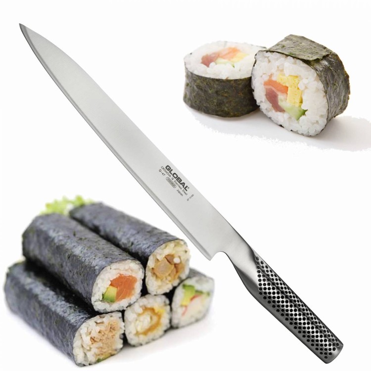 Global Japoński Nóż Kuchenny Do Plastrowania Sashimi-Yo Do Sushi 25cm G-47
